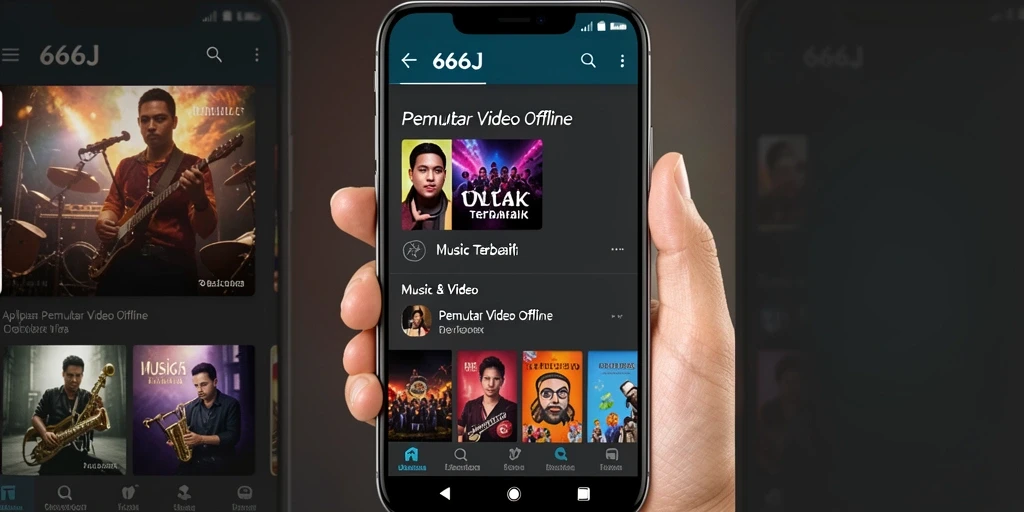 Antarmuka intuitif aplikasi Pemutar Video Offline 666J yang memudahkan pengguna.