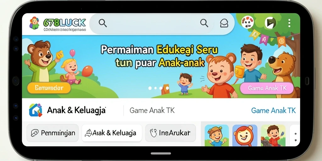 Antarmuka 678LUCK yang cerah dan menarik untuk anak-anak.