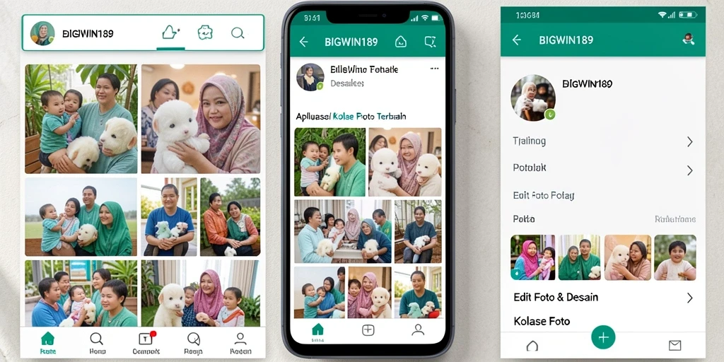 Tampilan antarmuka aplikasi BIGWIN189 untuk Kolase Foto yang user-friendly.