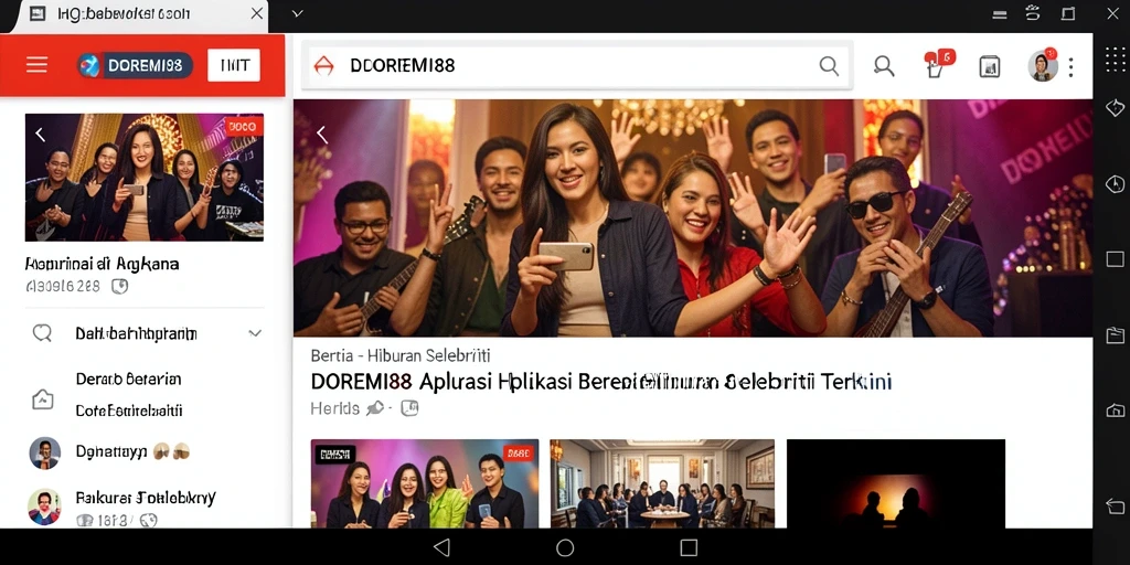 Tampilan antarmuka DOREMI88 yang atraktif dengan berita selebriti.