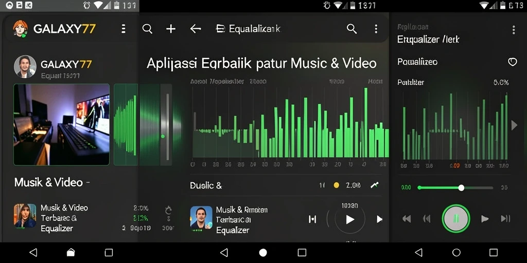 Tampilan antarmuka GALAXY77 yang menarik dan fungsional untuk pengaturan audio.