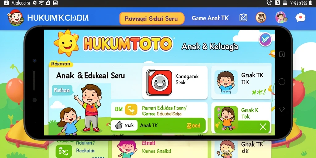 Antarmuka menyenangkan dari game edukasi HUKUMTOTO untuk anak-anak.