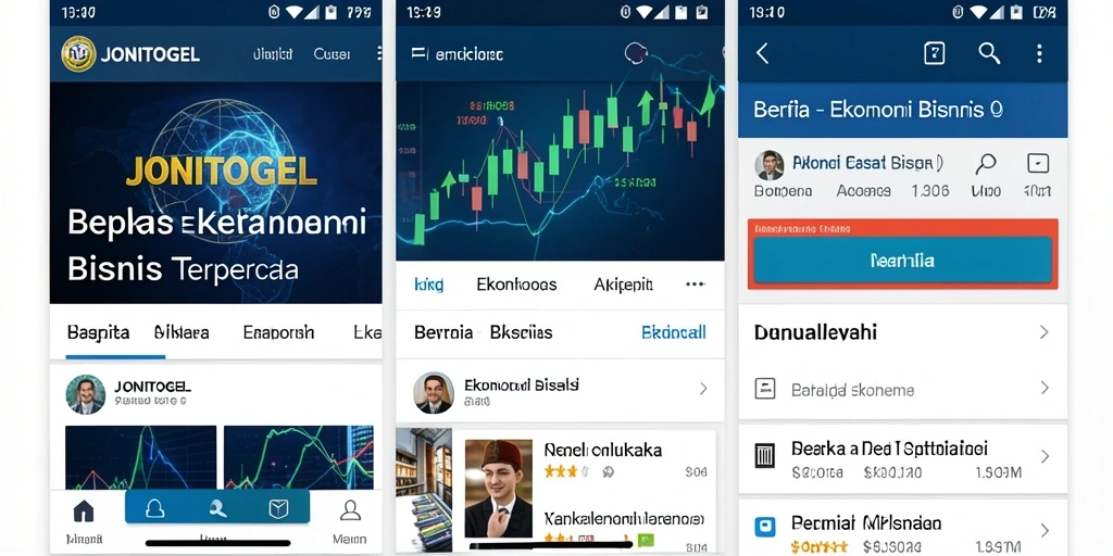 Screenshot antarmuka JONITOGEL yang menunjukkan fitur berita ekonomi.