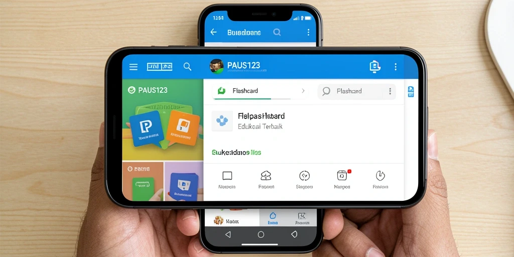 Tampilan antarmuka pengguna PAUS123 dengan fungsi flashcard yang menarik.