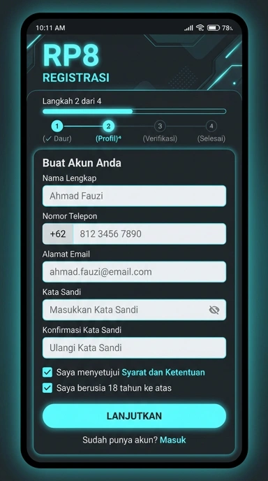 Cara Mudah Daftar Akun rp8 untuk Pengguna Baru