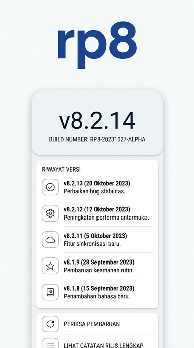 Riwayat Versi rp8 untuk Pengguna Android